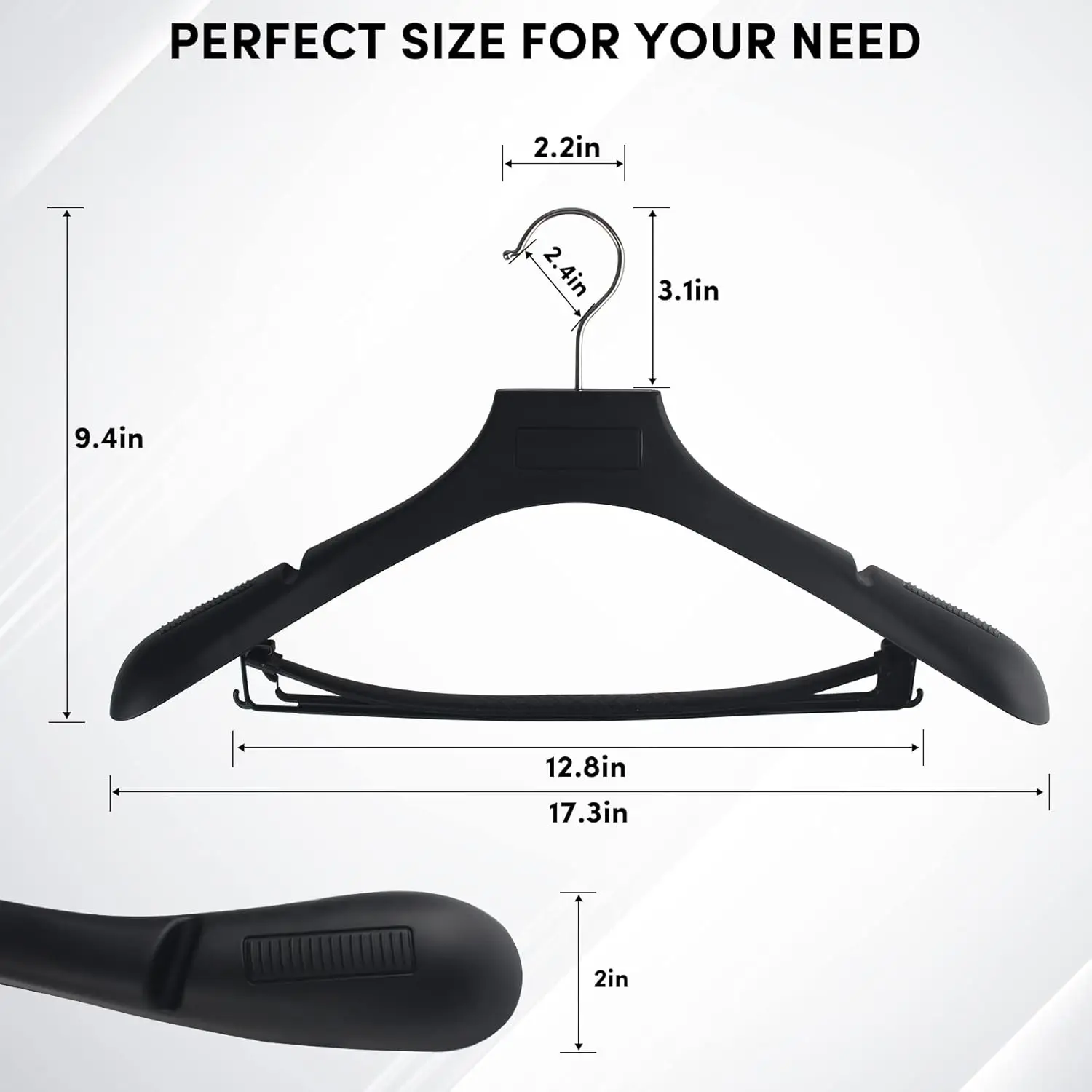 Suit Hangers for Men 20 Pack, Extra Wide Hangers Non Slip Width 17.7