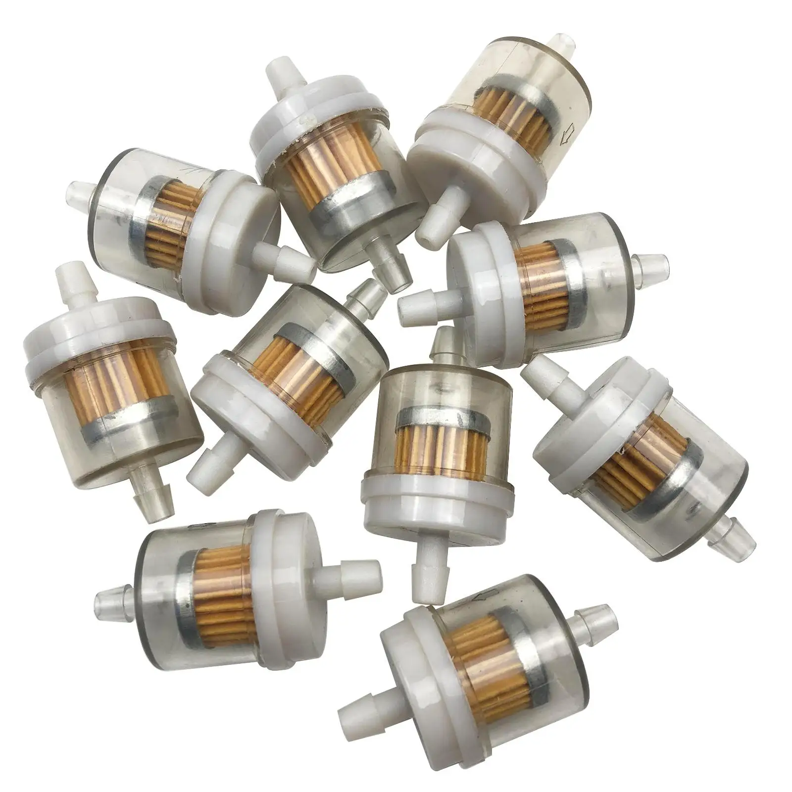 Plastic Inline Fuel Filter 1/4 Inch Automotive Gas Line Filter for ATV Dirt Bike Pocket Bike Lawn Mower Replacement Parts