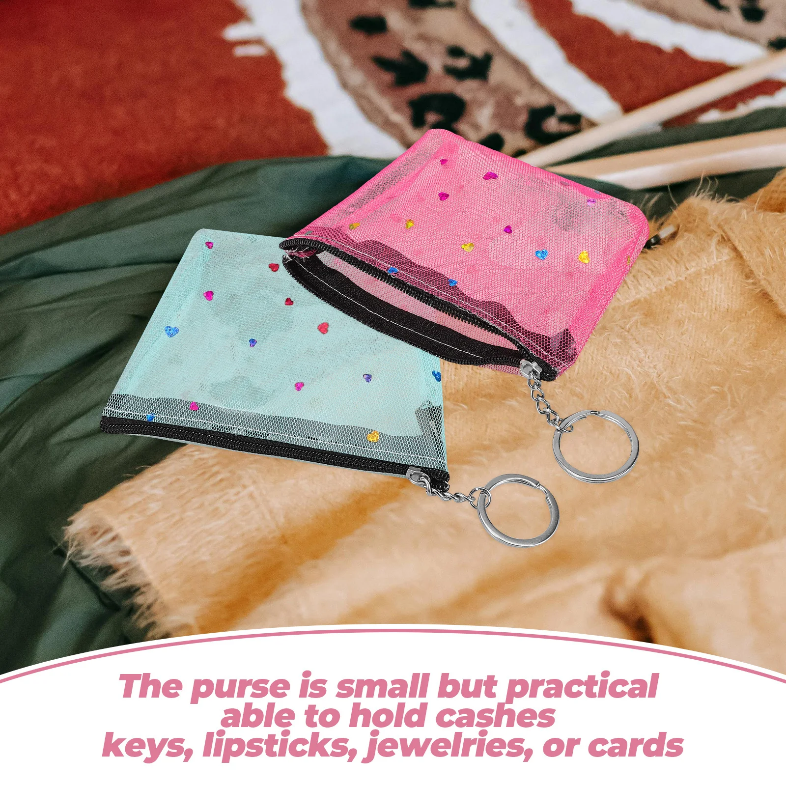 

4Pcs Small Purses Clear Coin Purse Zipper Wallet Women Change Purse Portable Cash Holder Clear Wallet Cash Holder