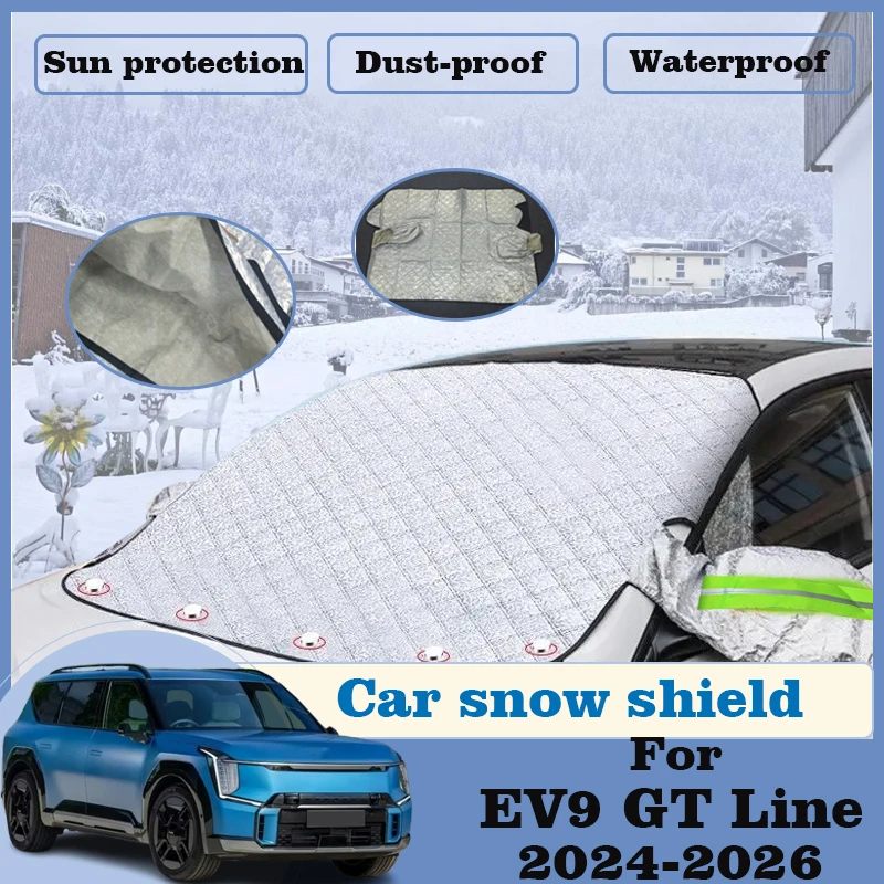 Auto Snow Cover Sunshade Car Window For Kia EV9 GT Line MV 2024-2026 Windshield Sun shade Frost Shield Covers Car Accessories