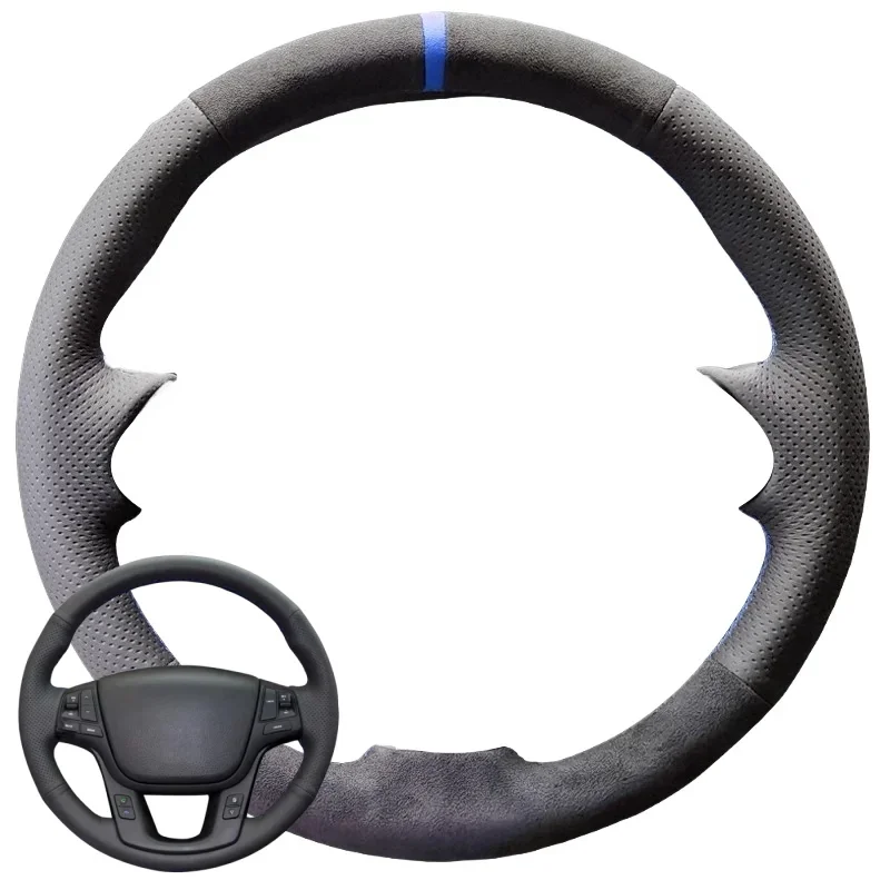 

Индивидуальный чехол на руль автомобиля для Kia Sorento 2009-2014 K7 Cadenza 2011-2015, использующий материал из замши и искусственной кожи