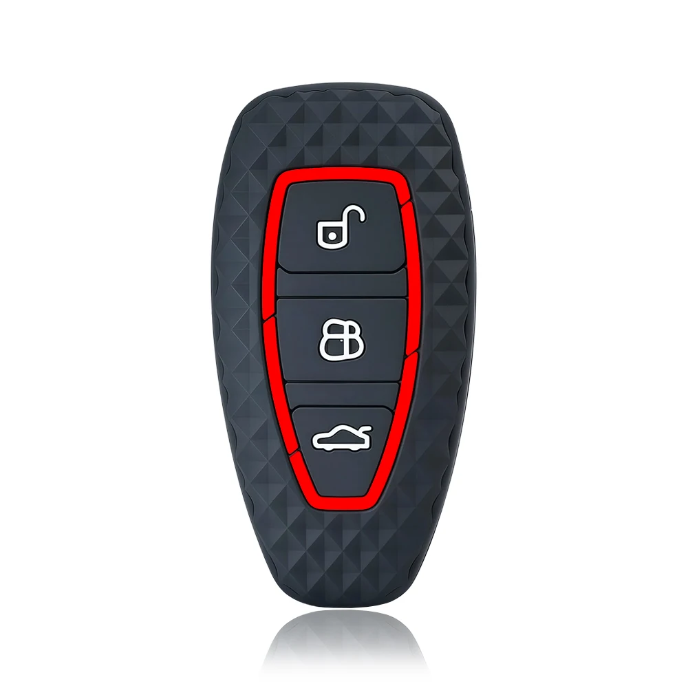 New Style Car Key Pack for Ford ST Line Fiesta Focus Mondeo Ecosport Kuga Puma Edge Escape Metallic Silicone Car Key Fob Case