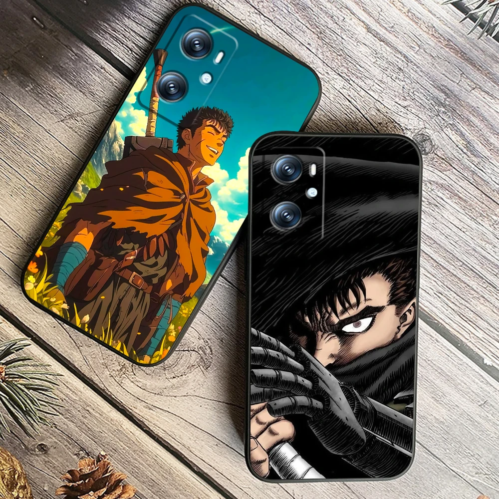 B-Berserk Cool Cartoon Boys For OPPO Find X6 X5 X3 A54S A5 A94 A16 A53S A57 A74 A72 A98 A78 A96 A9 5G Black Funda Phone Case