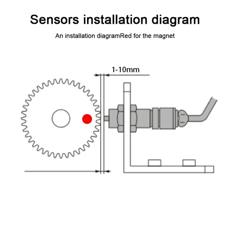 YH-TC01 Digital Tachometer High-Accurancy LED Digital Motor Speed Meter With Hall Sensor Motor Speed Detector