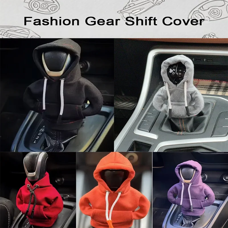 Car Gear Shift Cover Hoodie Shirt Handle Knob Lever Cover For Renault Megane 2 3 4 Twingo Clio Talisman Captur Trafic Kwid Sceni
