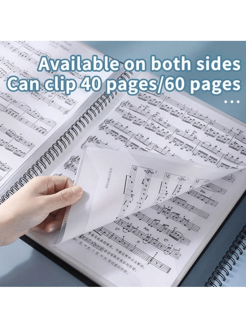 Sheet Music Folder, Folder For Musicians, Band Folder, A4 Letter Size, 30/60 Sleeves, Double Side Or Write On Exposed Pages Outs