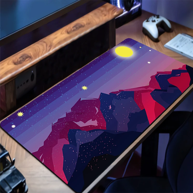 Mauspad Mountain Forest Pagode Torii Design rutschfeste Schreibtischunterlage Zubehör genähte Kanten für Zuhause und für Gamer Mousepad
