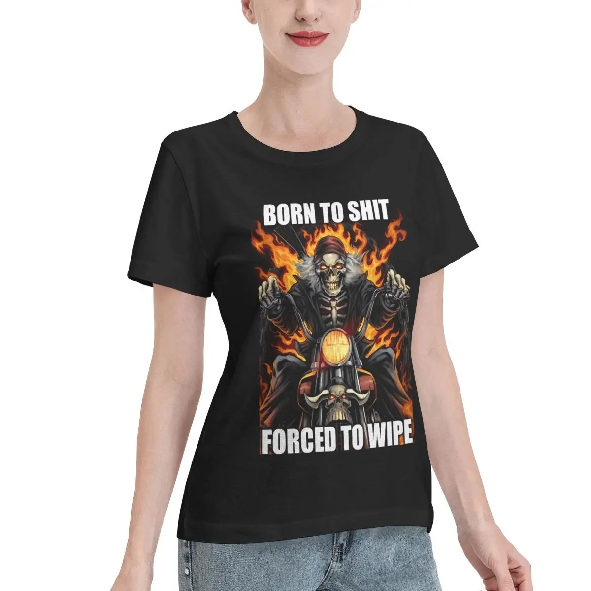 Bargain Price Born To Sht Forced To Wipe Women's T-shirt Fashion Solid Color Tee