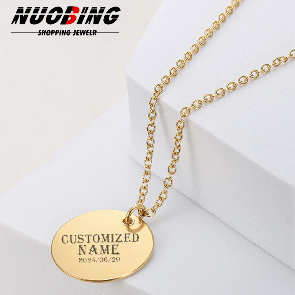 Custom Name Stainless Steel Necklace For Women Gold Water Wave Chain Personalized necklace Jewelry Girlfriend Gift