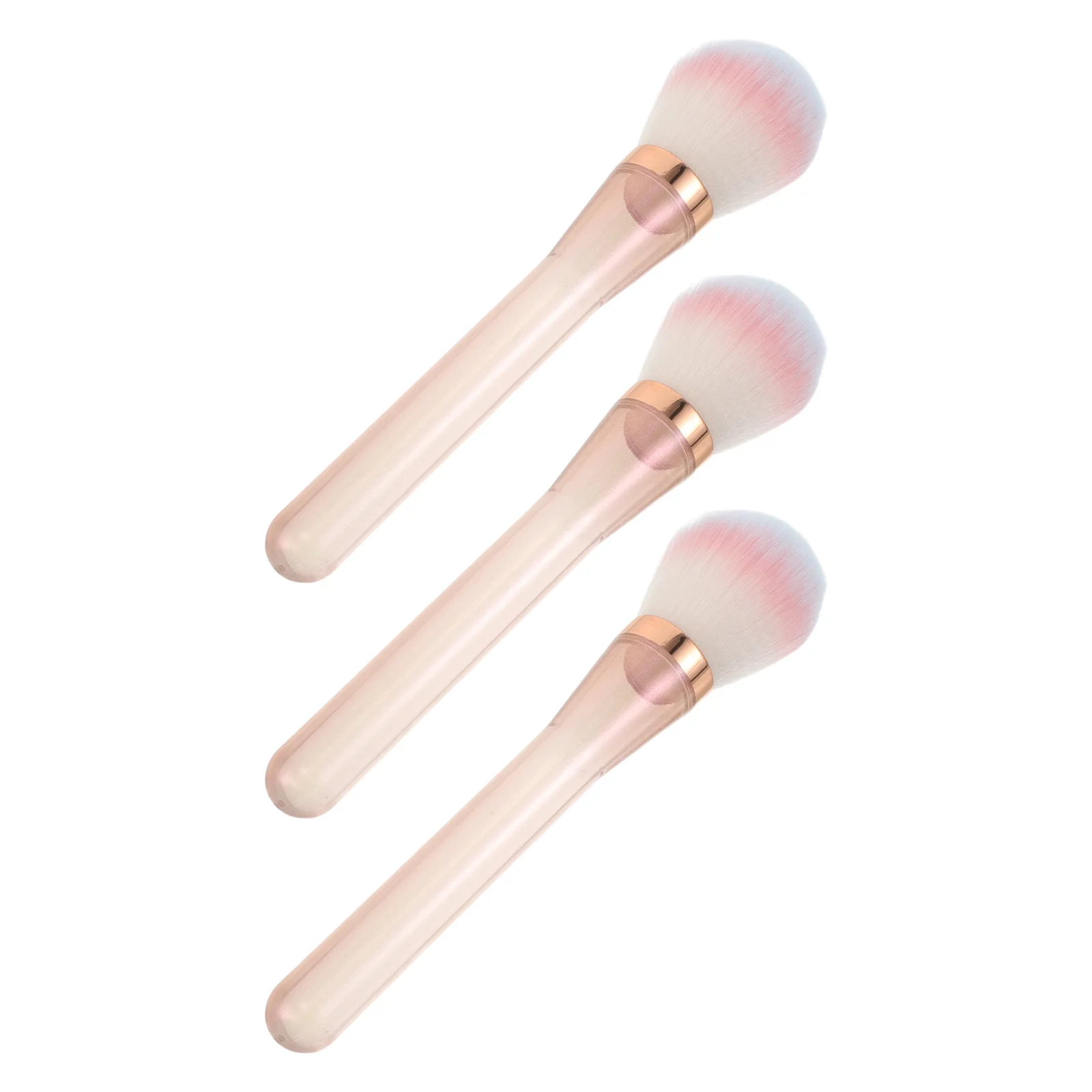 

3Pcs Vibrant Gradient Makeup Brush Kit Double Sided Blush Powder and Highlighter Brush Ultra Soft Synthetic Bristles for Even