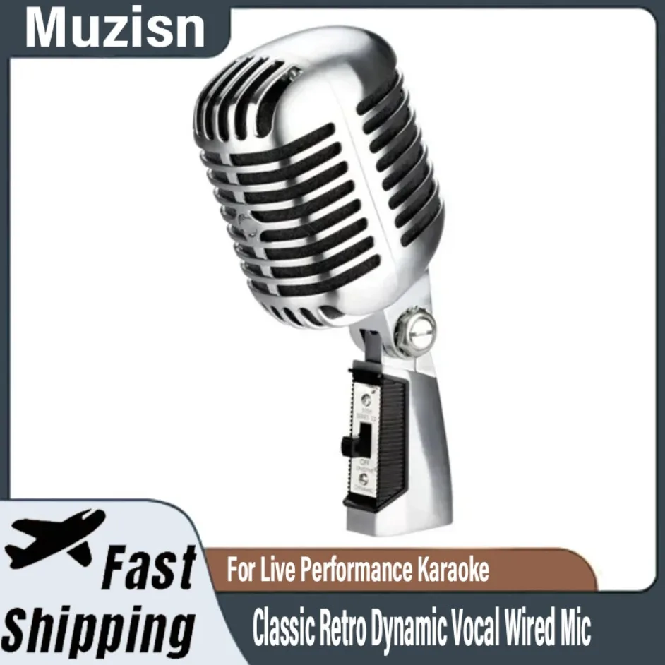 

55SH Vintage Style Microphone Simulation Classic Retro Dynamic Vocal Wired Mic for Live Performance Karaoke