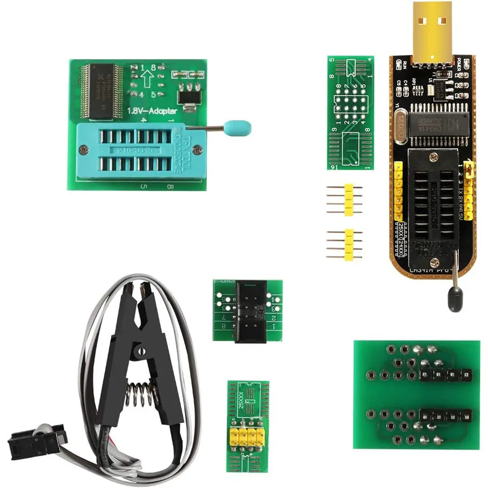 Original CH341A 24 25 Series EEPROM Flash BIOS USB Programmer Module + SOIC8 SOP8 Test Clip For EEPROM 93CXX / 25CXX / 24CXX