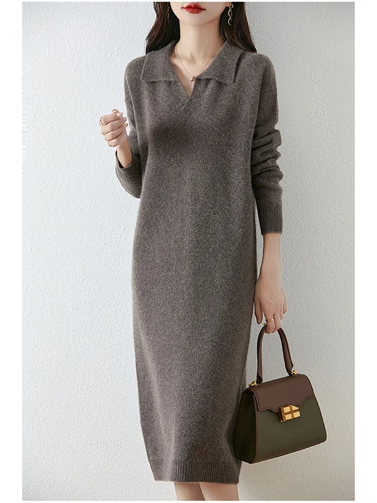 

Knee Length Pullovers For Woman Sweaters Jumpers Women Comfortable Mock-Neck High-Quality School Motherly Classic Plaid Panelled