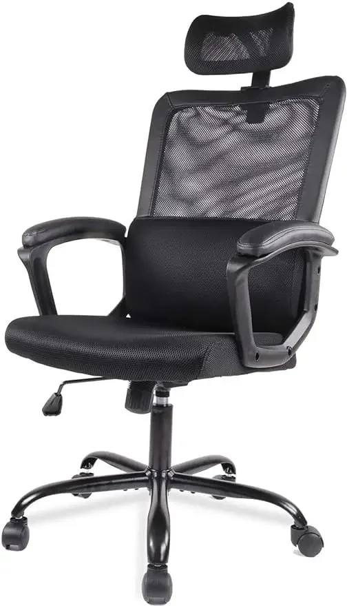 Office Desk Computer Chair, Ergonomic High Back Comfy Swivel Gaming Home Mesh Chairs with Wheels, Lumbar Support, Adjustabl