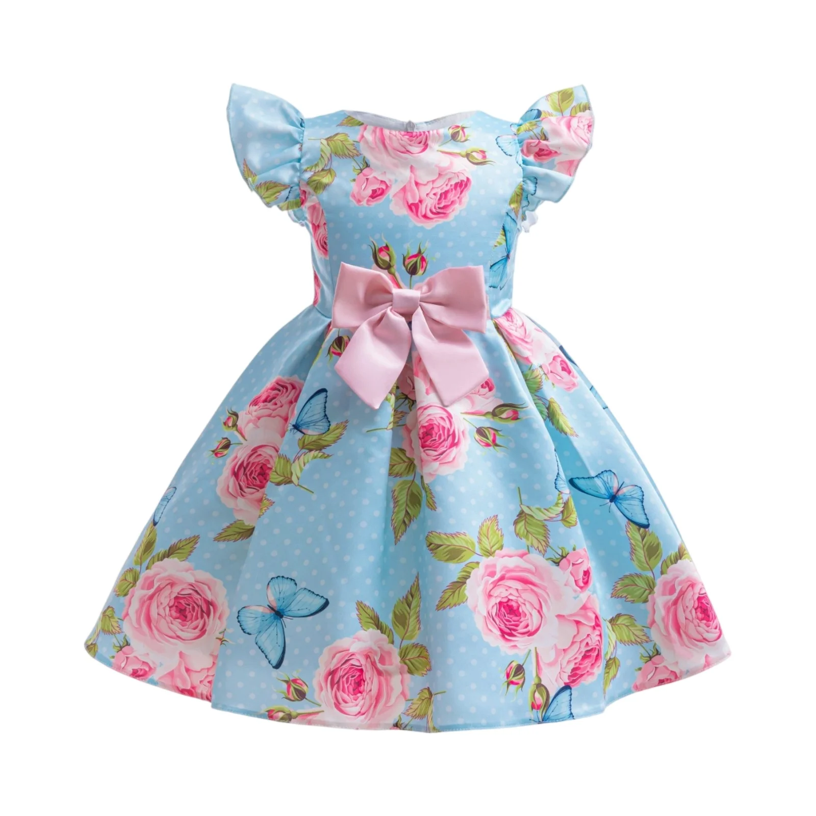 

Popular Girls Kids Flower Elegant Casual Princess Party Dresses New Style Evening Birthday Dress Pretty Mesh Princess Dress