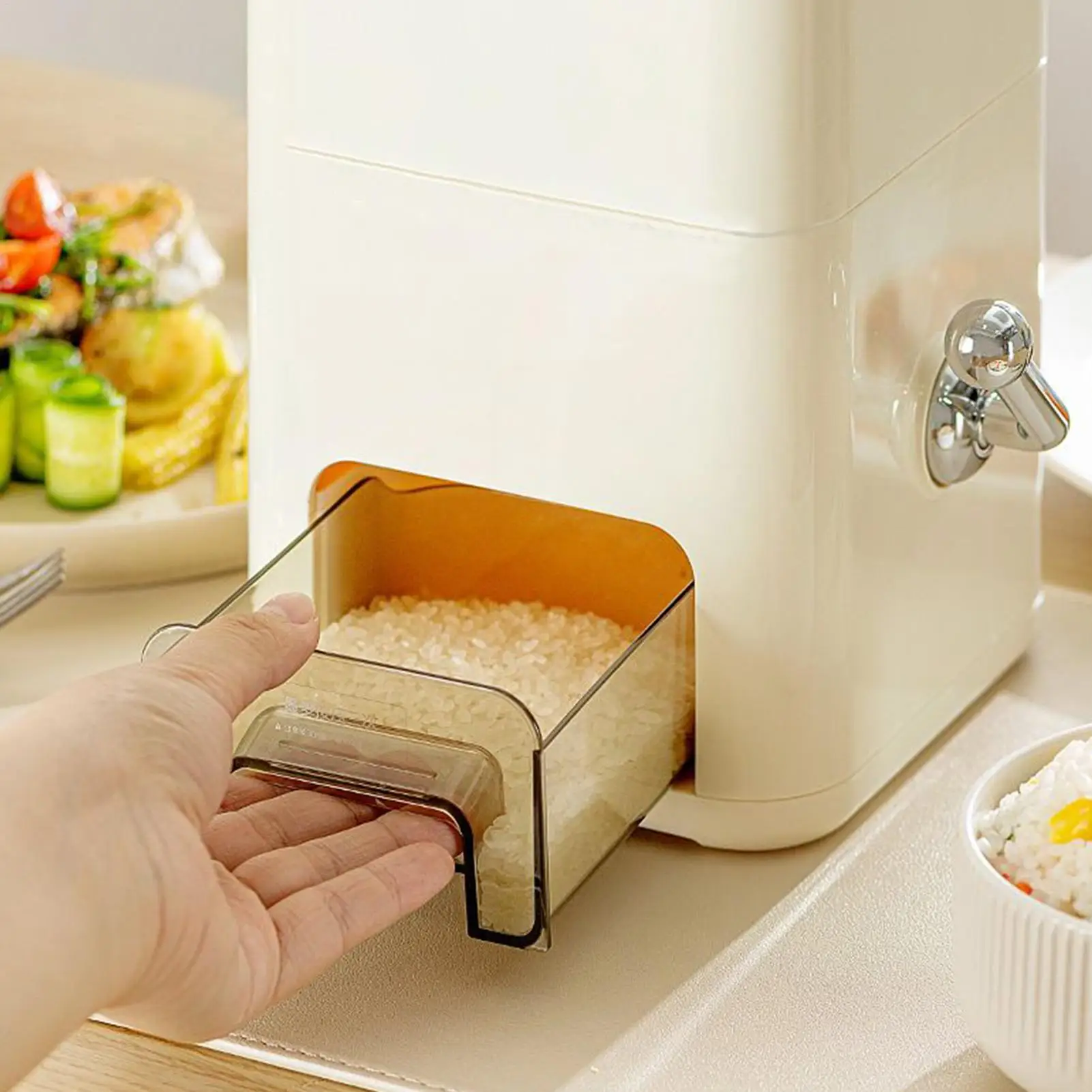 

Rice Dispenser Flour Rice Bin Large Capacity Food Bin Keeper Box Organizer Bucket For Kitchen Pantry Freezer Outdoor Livestock