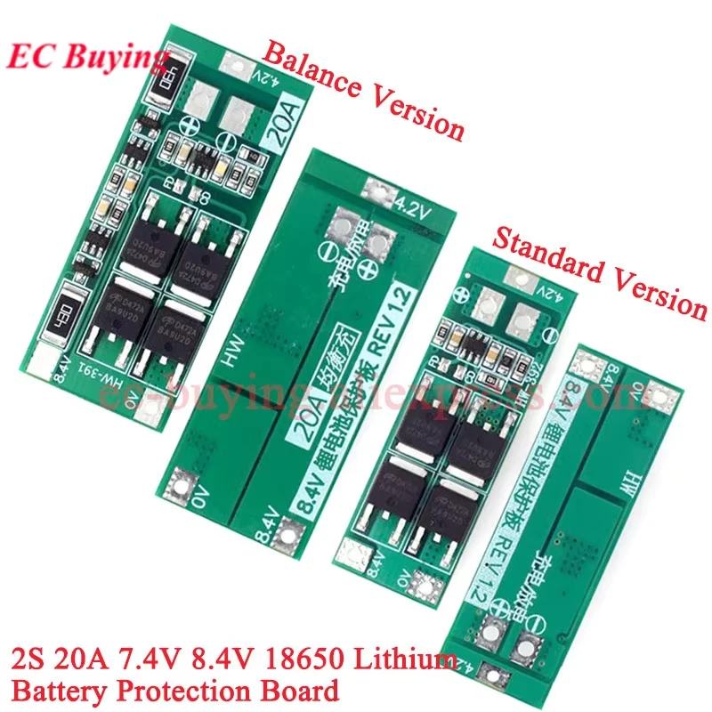 1Pc-20Pcs 2S 20A 7.4V 8.4V 18650 Li-ion Lithium Battery Protection Board BMS PCB Charger Standard/Balance For Electric Drills