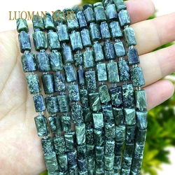 7-8mm Natural Stone Irregular Cylinder Green Charoite Spacer Beads for Jewelry Making Diy Earrings Bracelet Charms Accessories