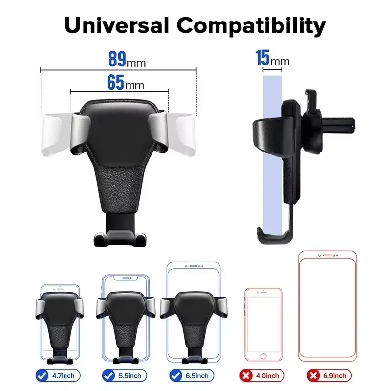 Universelle Handyhalterung mit automatischer Verriegelung, die an der Lüftungsöffnung des Autos befestigt wird, geeignet für iPhone und Samsung. – Detail 6