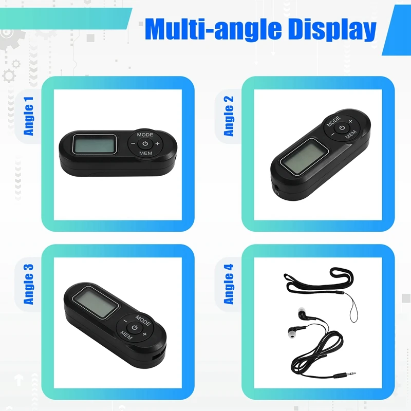 【Superdeals】راديو FM صغير محمول، جهاز استقبال راديو الجيب مع سماعة أذن راديو ستيريو FM Bass للمشي والجري والركض
