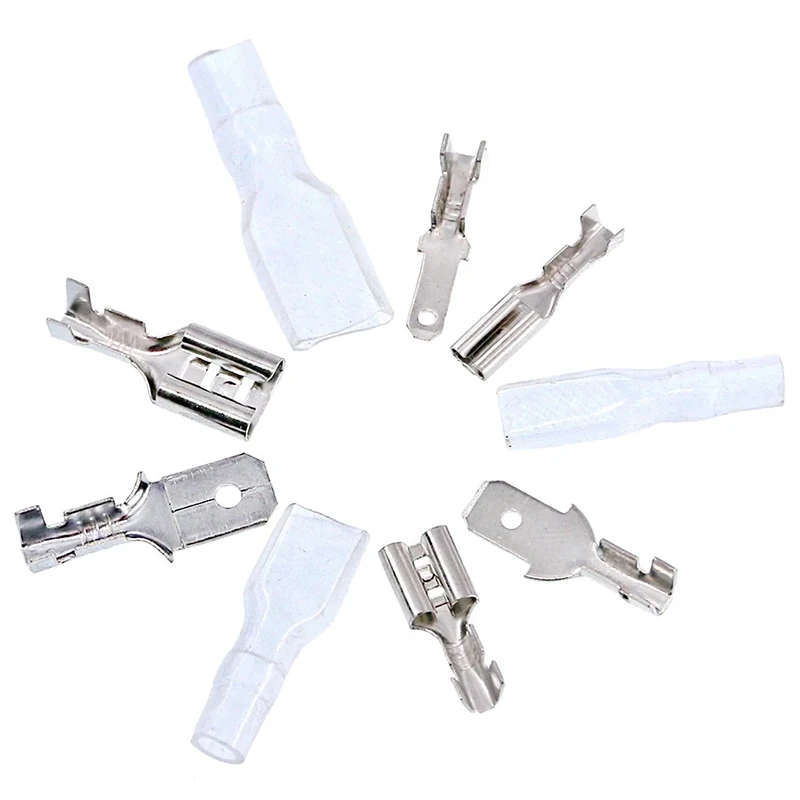 Plug in Spring Plug Sleeve 6.3/4.8/2.8 Terminal Block Plug-in Male and Female Pair Connector Copper Connector