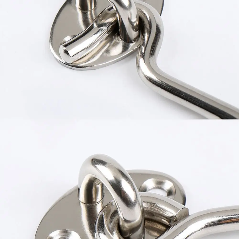 Stainless Steel Window Hook Black Latch Heavy Duty Security Hardware Door Gate Catch Silent Stopper Holder Accessory