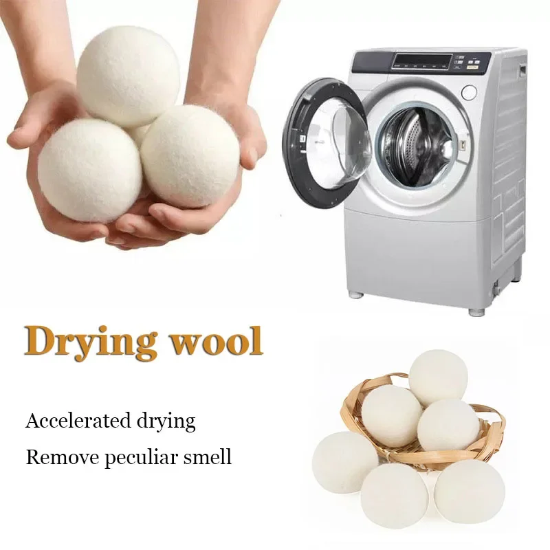 3Pcs Dryer Wool Balls Laundry Tools Eco-Friendly Laundry Supplies Softener Wash Machine Ball Reusable Clothes Dry Laundry Balls