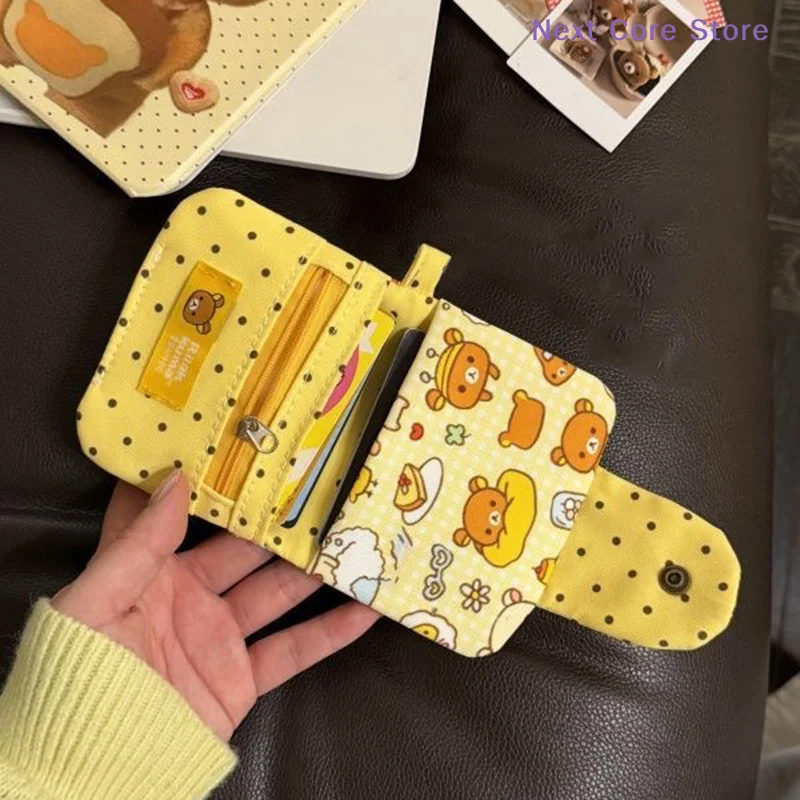[NC]1Pcs Student Key Bag Retro Cute Ins Style Little Fresh Cartoon Bear Coin Purse Short Coin Bag Card Bag Gift[NC]