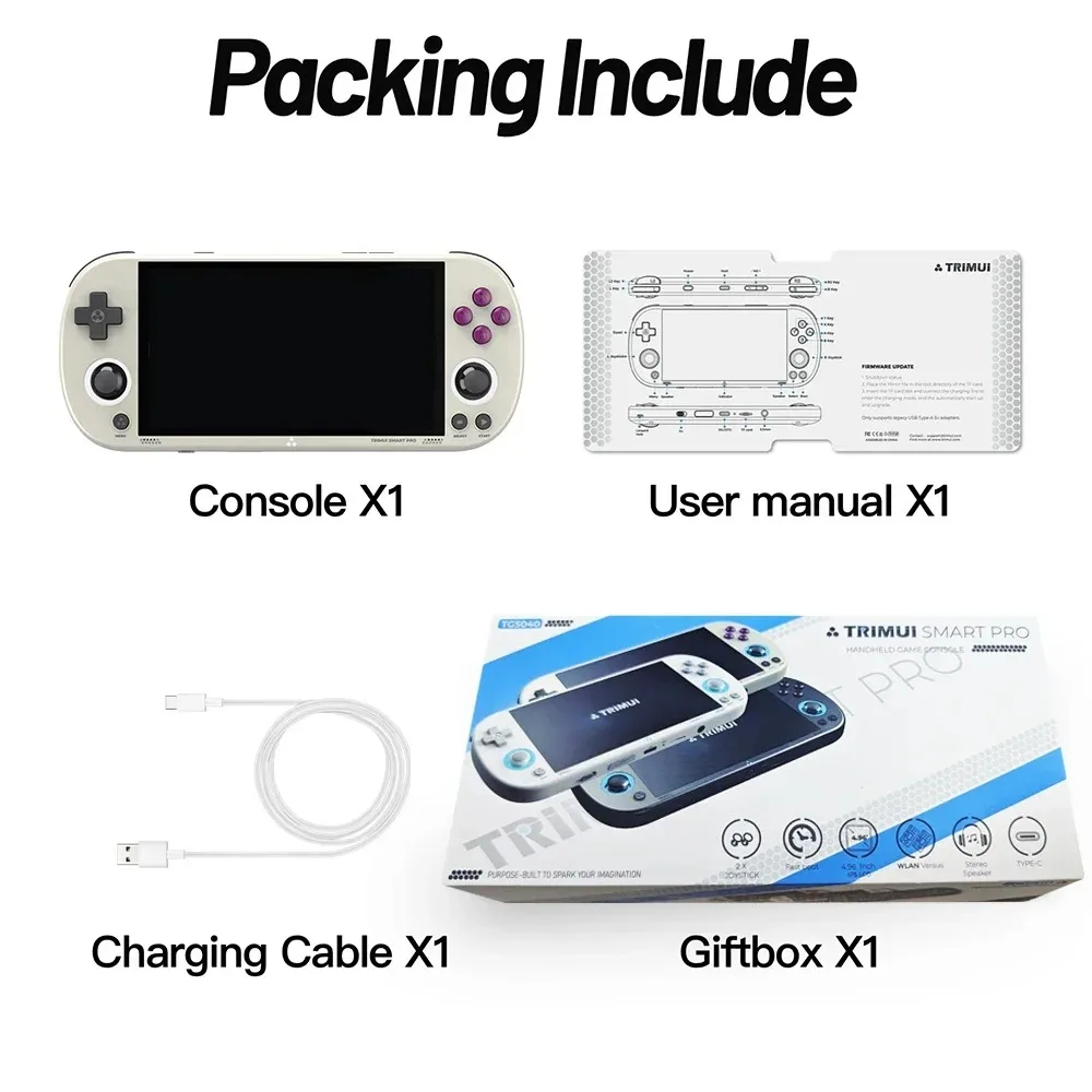 AMPOWN Trimui Smart Pro Handheld Game Spelers 4.96 ''IPS Linux Emulator Draagbare Retro Video Game Consoles PSP Vita EU Magazijn
