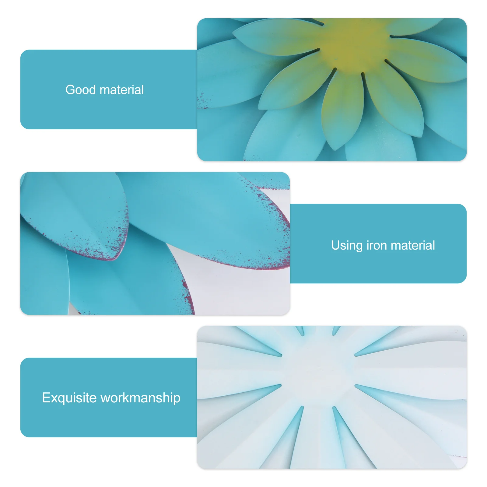 

1Pcs Nordic Style Flower Wall Decor Delicate Iron Pendant for Indoor Outdoor DIY Hanging Decoration Background Wall Ornament