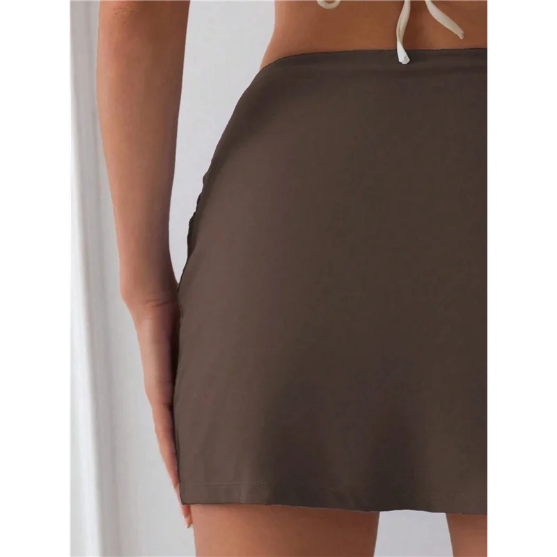 CYL-rok voor dames, hoge taille rok, korte wikkelrok met ruches