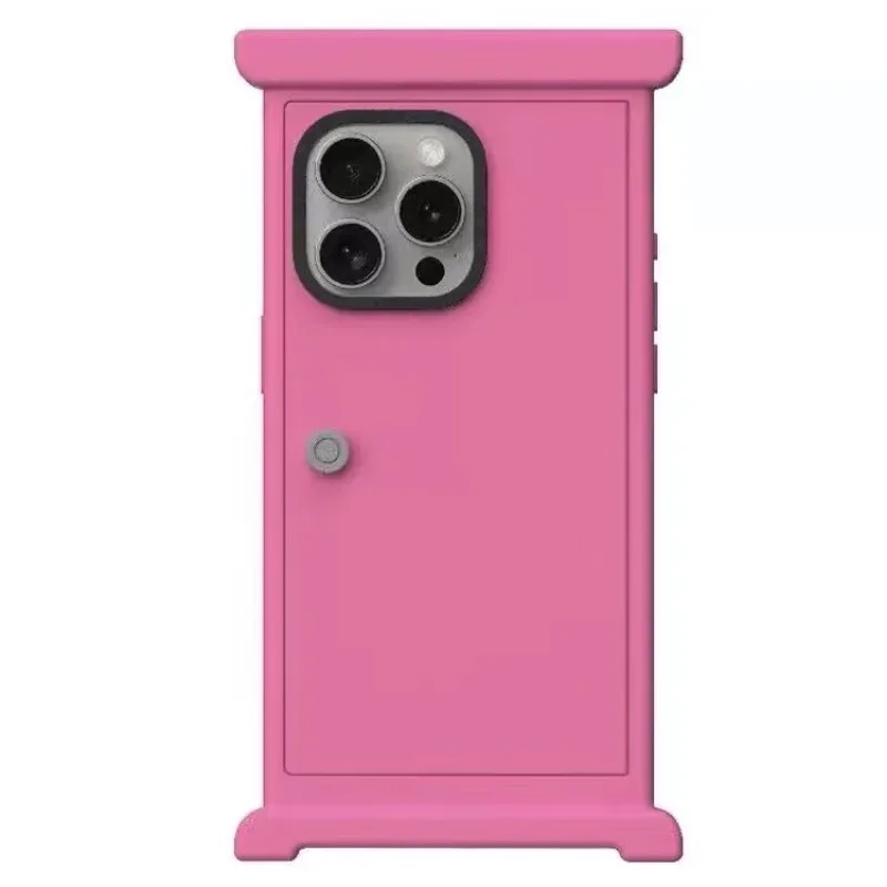 

Creative Pink Any Door Silicone Phone Case Cover for IPhone 13 14 15 Pro Max Case for IPhone 15 Pro Max