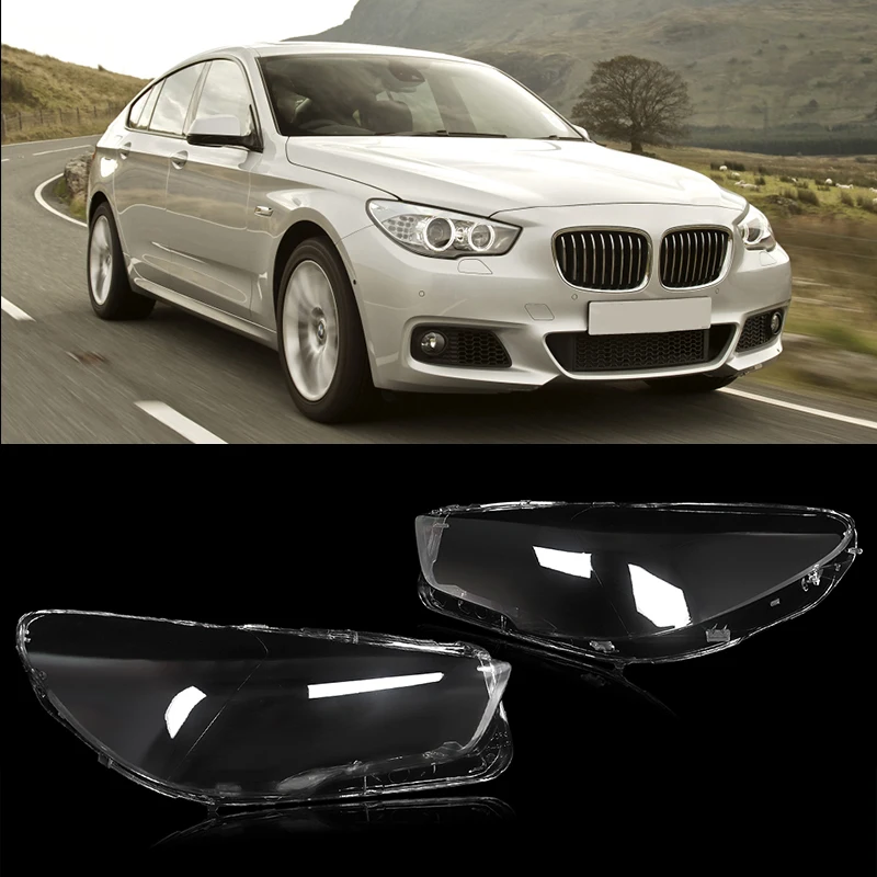 

Pair For 2010-2017 BMW F07 5-Series GT Headlight Headlamp Lens Plastic Cover Cap