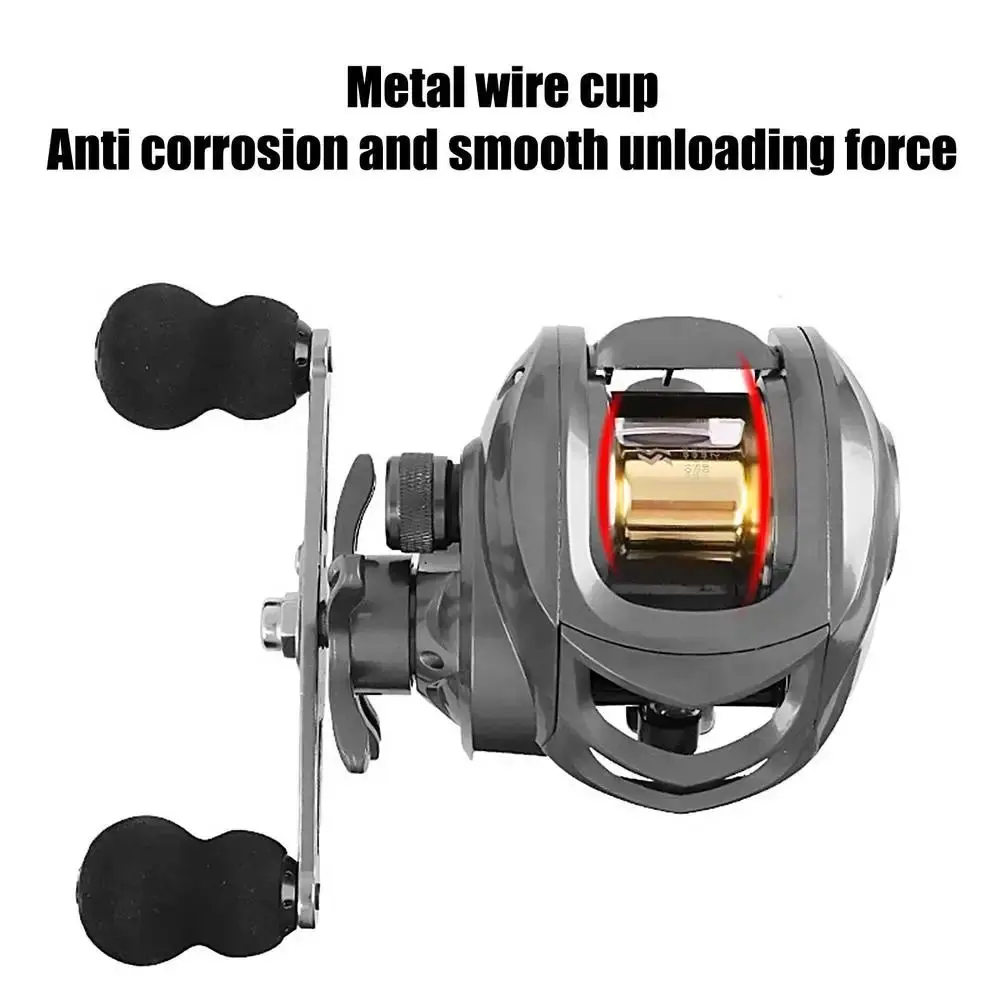 

Double Rocker Arm Fishing Metal Spool No Gap 7.2:1 Gear Ratio Carp Spinning Reel Large Winding Capacity Unloading Knob