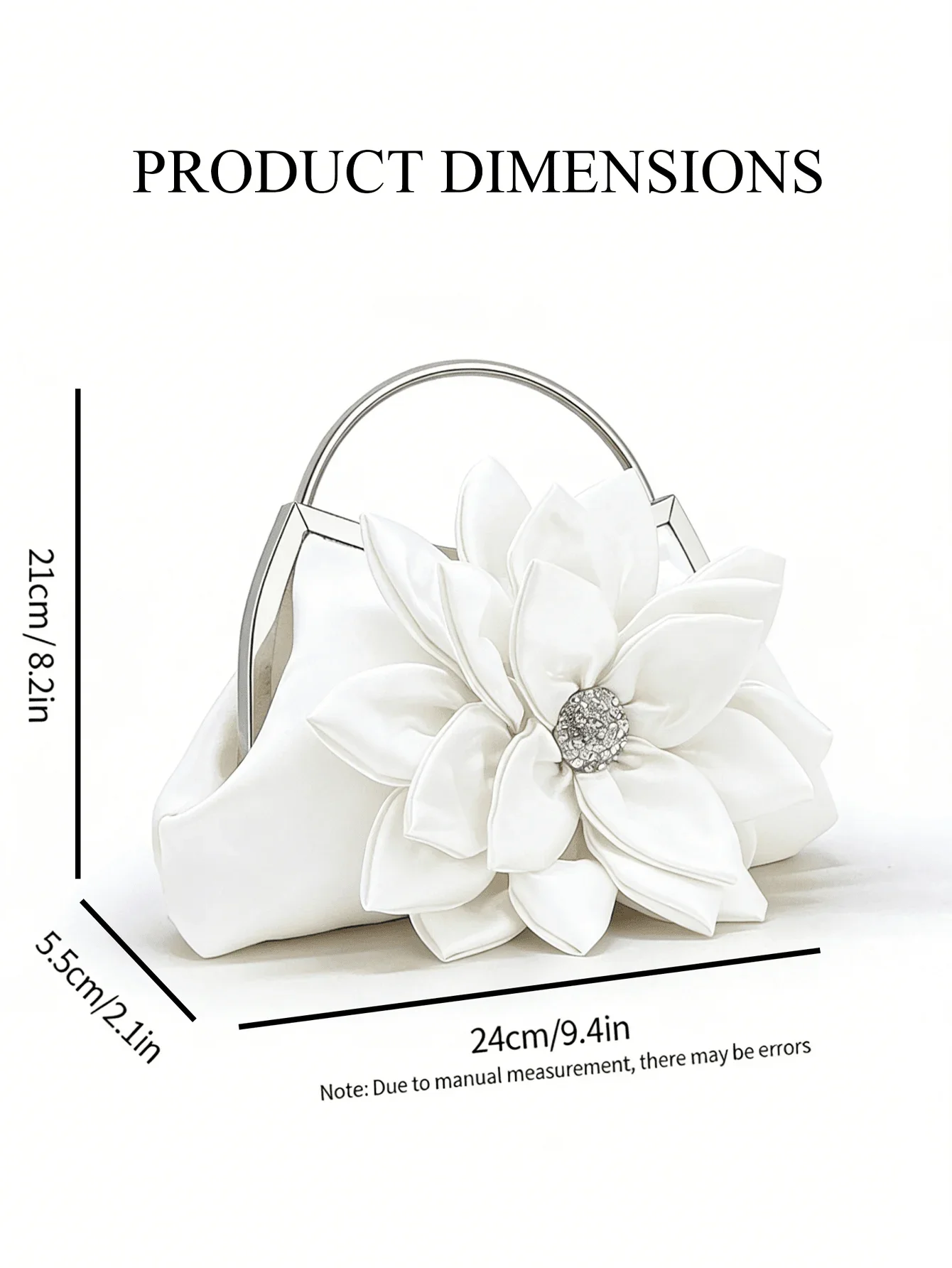 

Elegant White Floral Clutch Bag For Wedding Party Evening Formal Occasion