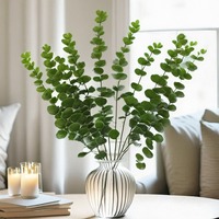 15 Inch Artificial Eucalyptus Leaves Vintage Greenery Home Wedding Decor Fresh Arrangement Photography Prop