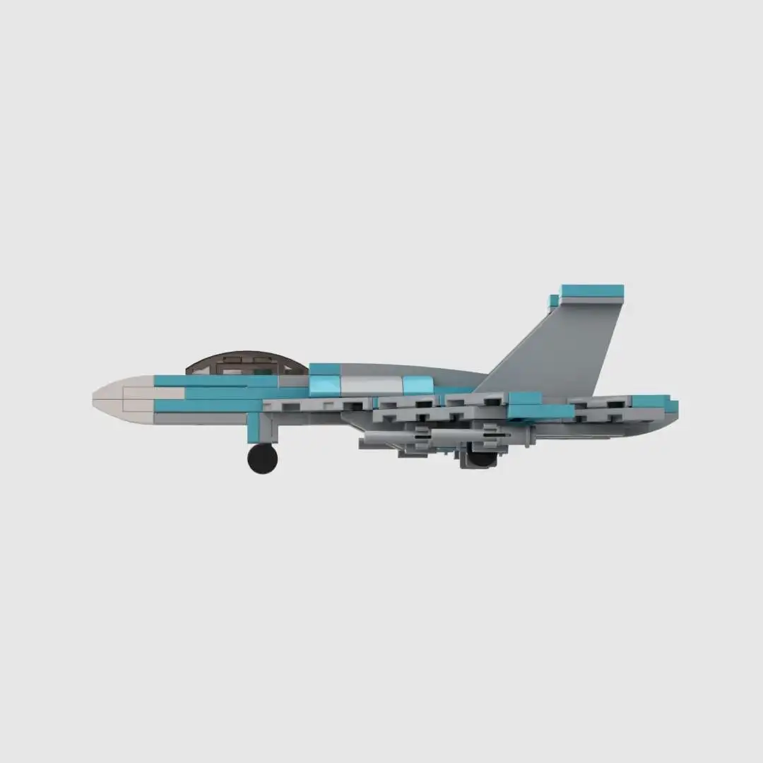 MOC Building Mini Sukhoi Su-27 Flanker لعبة طائرة عسكرية هدية