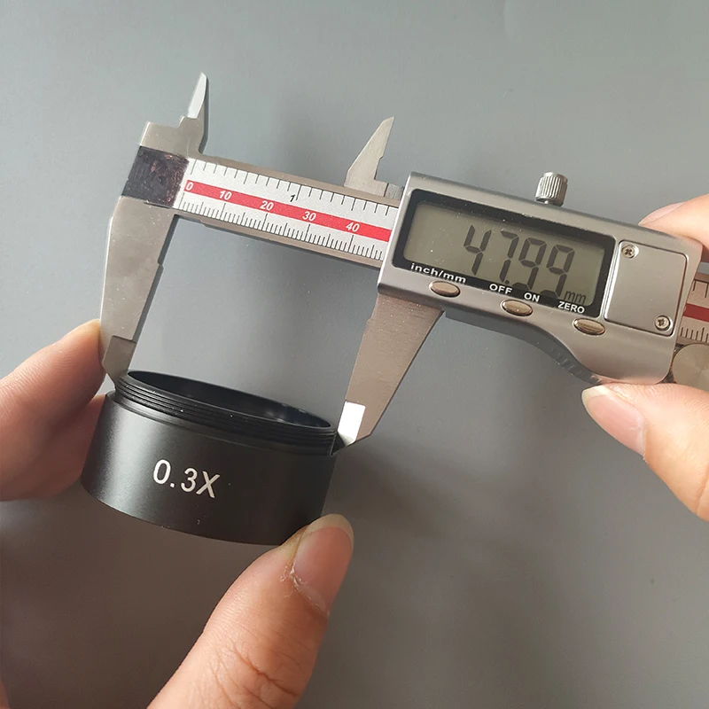 0.3X Barlow Lens Objective Microscope Auxiliary Objective Lens Mounting Thread 48mm Working Distance 250mm