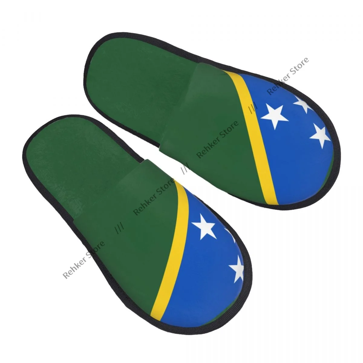 Home Slippers Indoor Bedroom Slipper Flag Of The Solomon Islands Flip Flops Autumn Winter Furry Plush Shoes