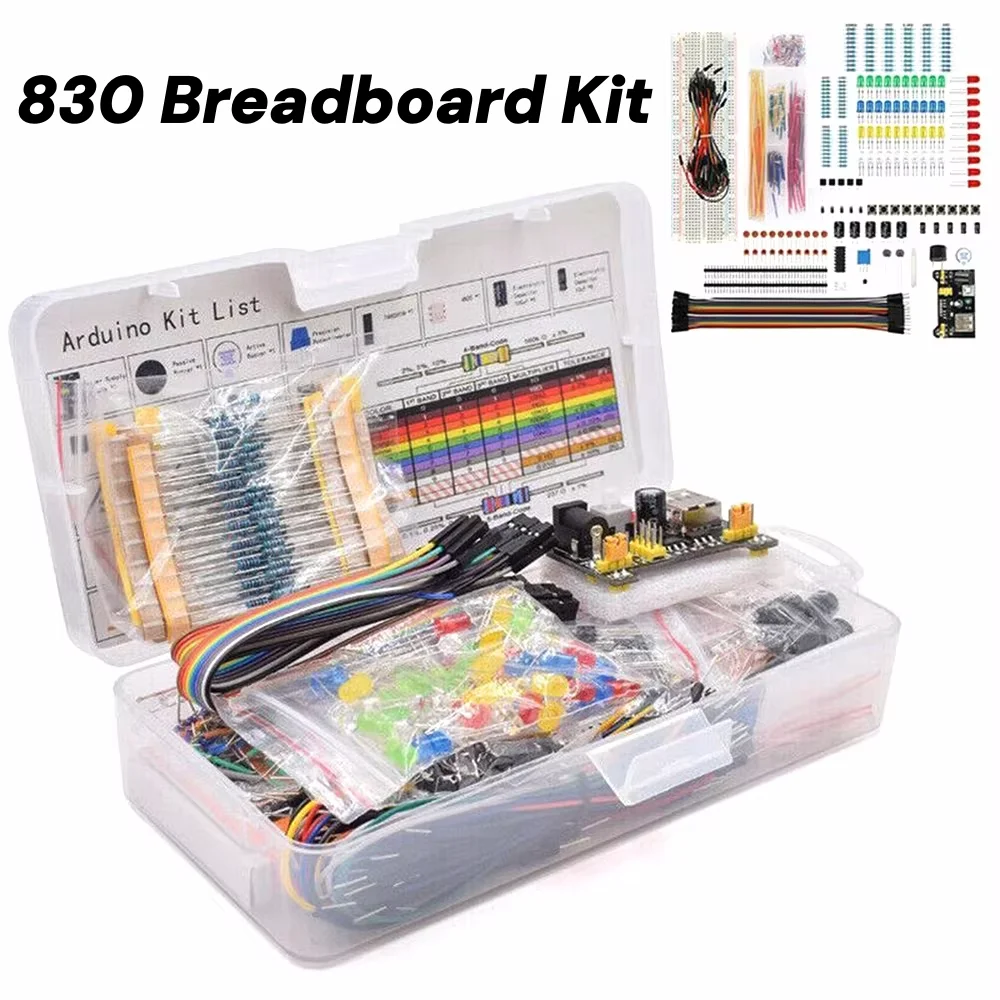 830Pcs/Box DIY Project Starter Kit For Arduino UNO R3 Kit Electronic DIY Kit Electronic Component Set With Tie-points Breadboard