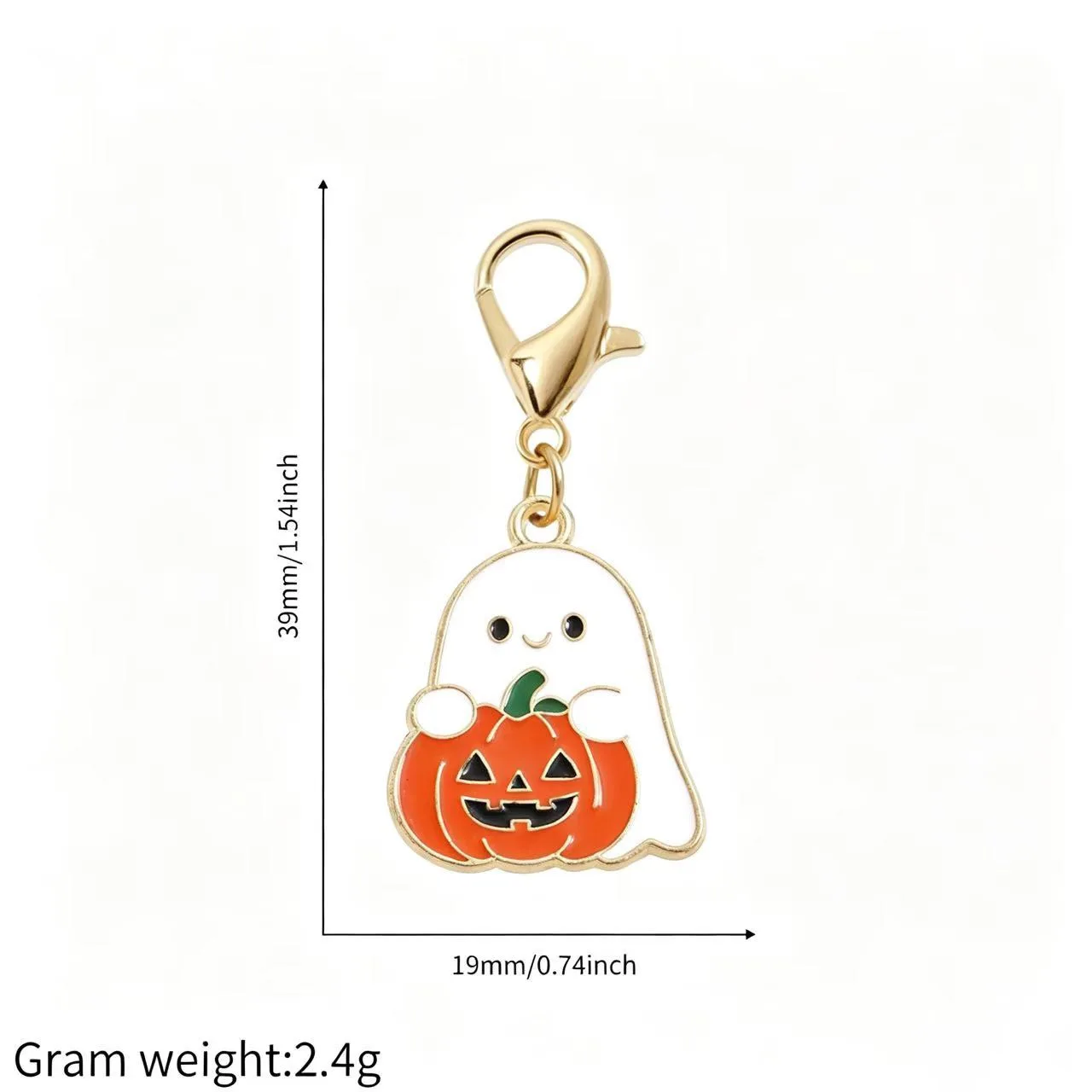 Halloween-Kürbis-Geist-Katzen-Anhänger mit Karabinerverschluss, Legierungs-Emaille-Taschenornament, Unisex-Rucksack-Accessoire, Partygeschenk – Detail 20