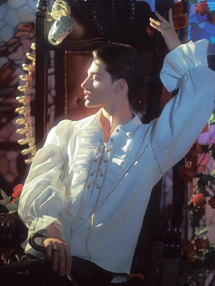 

Мужской костюм в средневековом стиле для Хэллоуина, повседневный, длинный рукав, из полиэфирного волокна, молодежный, модный, зимний сезон