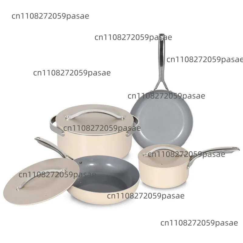 Modern Kitchen Cookware Set 7pcs Non Stick Cookware Set With Aluminum Lid and Ceramic Coating