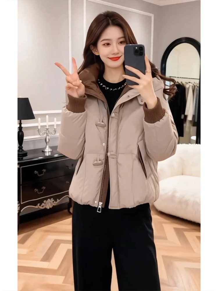 

Зимняя женская утепленная куртка Kendall Jenner из хлопка, новая корейская версия, маленький размер, пуховик-пальто, верхняя одежда