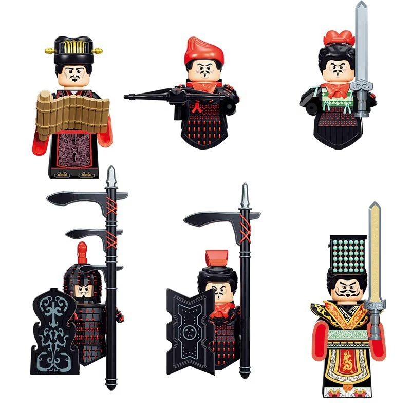 Chinese History Qin Dynasty Mini Figure Ying Zheng Swordsman Warrior Moc Soldiers Kids Blocks Toys Gift For Boys Girls Juguetes