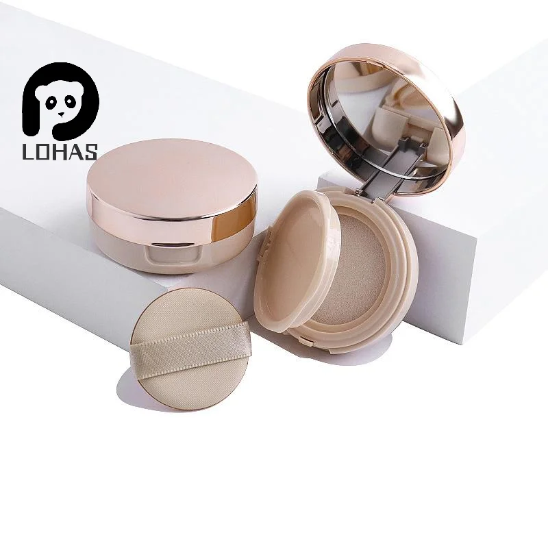 1Pc Mini Lege Bladerdeegdoos Draagbare Spiegel voor BB Cream Cosmetische Make-up Case Container met Spons Luchtkussen Foundation DIY Box