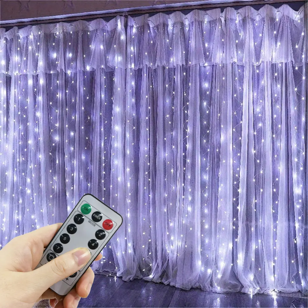 

New Year 2026 Led Curtain String Fairy Lights Christmas Lights Garland for Christmas Wedding Home Room Patio Party Decoration