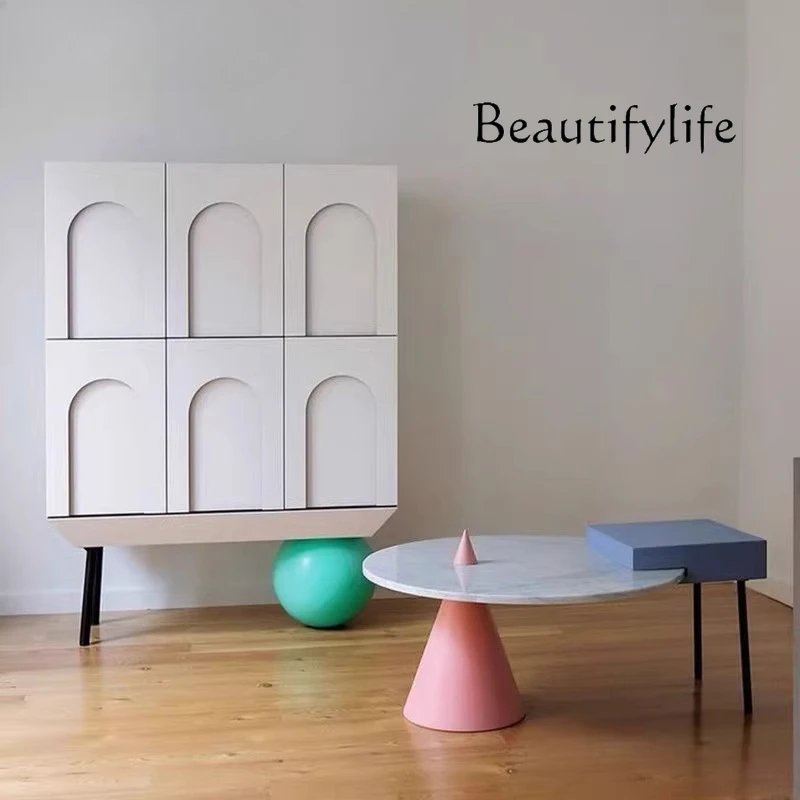 

Nordic creative paint tea cabinet model room porch cabinet living room locker customization