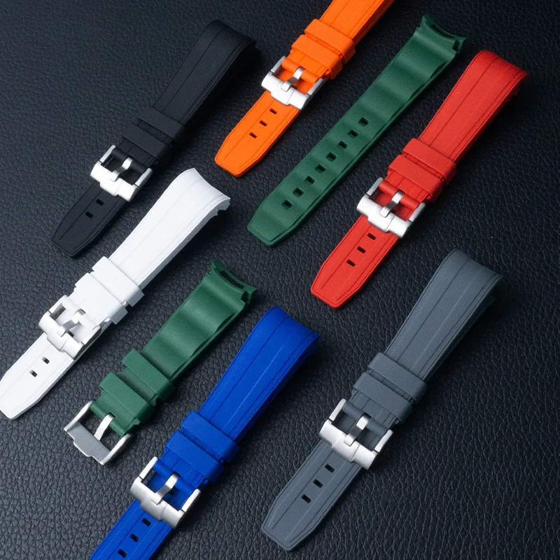 Premium Grade Vulcanized FKM Rubber Watch Strap for Chost Fast Release 21MM Watchbands Rubber Strap Tropical Diving Waterproof