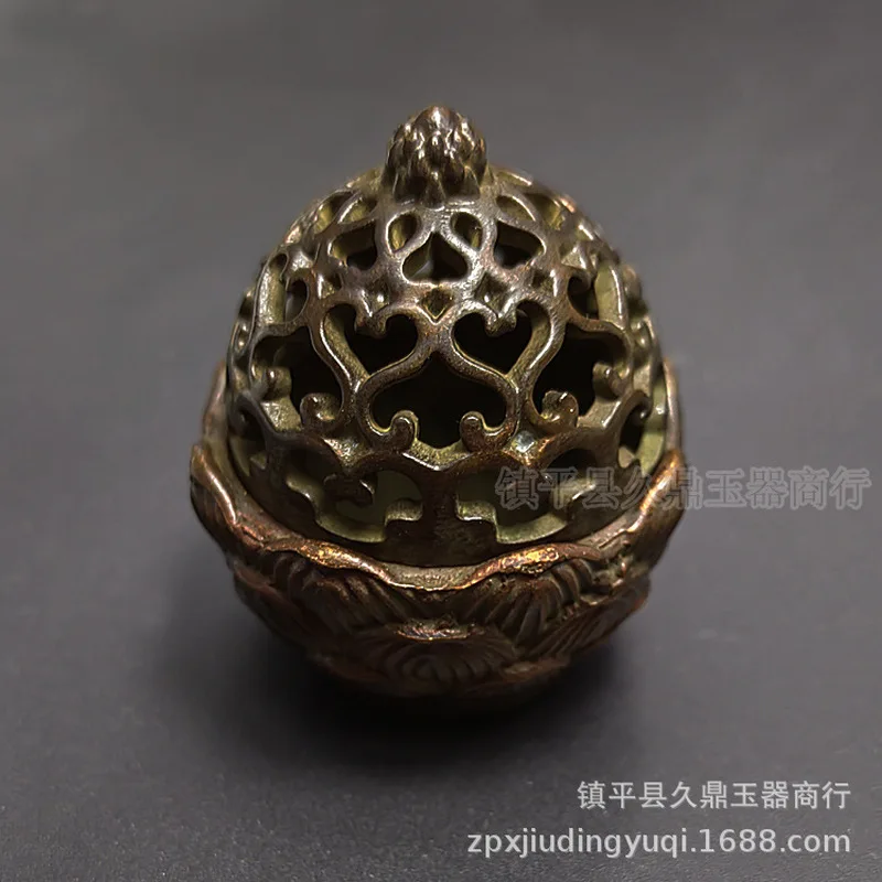 Antique Miscellaneous Items Lotus Home Office Bronze Ornament Brass Small Incense Burner